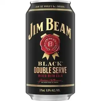 Dan Murphy's Jim beam black double serve bourbon & cola 6.9% cans 10x375ml offer