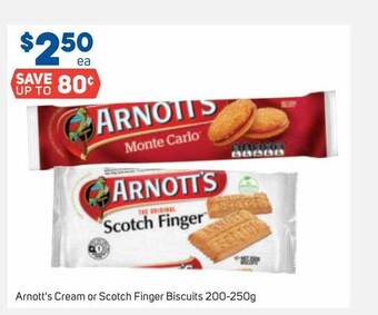 Foodland Arnott's cream or scotch finger biscuits 200-250g offer