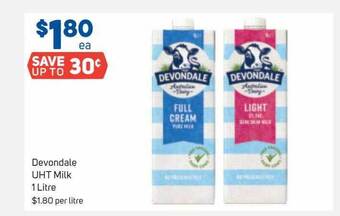 Foodland Devondale uht milk 1 litre offer