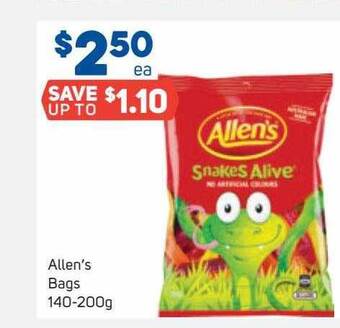Foodland Allen's bags 140-200g offer