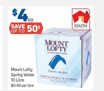 Mount lofty spring water 10 litre