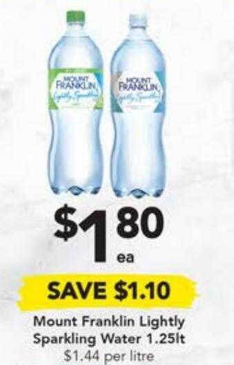 Drakes Mount franklin lightly sparkling water offer