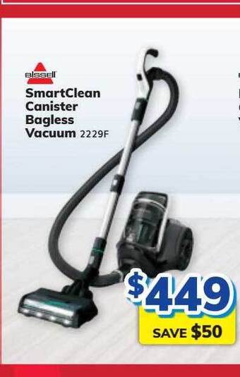 Bissell smartclean canister bagless vacuum 2229f