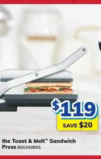 The toast & melt sandwich press bsg540bss