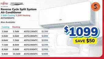 Bi-Rite Fujitsu reverse cycle split system air conditioner offer