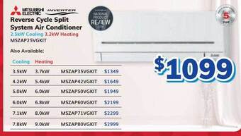 Bi-Rite Mitsubishi electric reverse cycle split system air conditioner offer