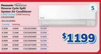 Bi-Rite Panasonic inverter reverse cycle split system air conditioner offer