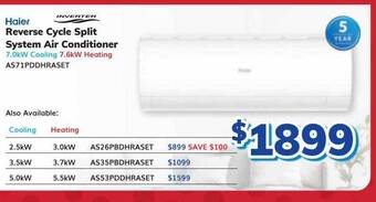 Bi-Rite Haier reverse cycle split system air conditioner offer