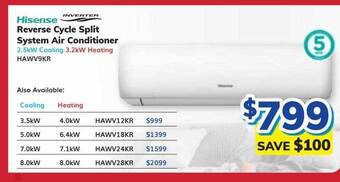 Bi-Rite Hisense reverse cycle split system air conditioner offer