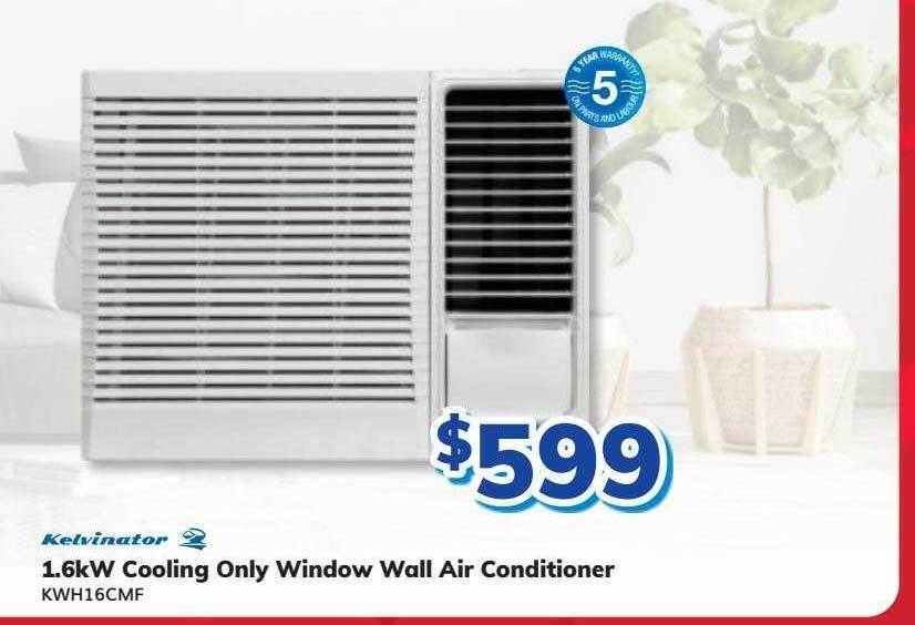 Kelvinator 1.6kw cooling only window wall air conditioner kwh16cmf