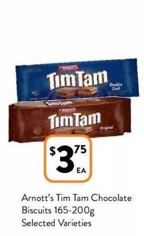 Foodworks Arnott's tim tam chocolate biscuits offer
