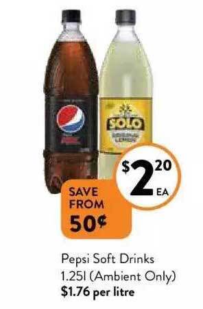 Foodworks Pepsi soft drinks offer