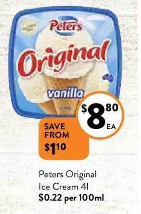 Foodworks Peters original ice cream offer