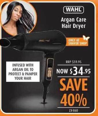 Shaver Shop Wahl argan care hair dryer offer