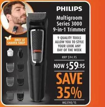 Shaver Shop Philips multigroom series 3000 9-in-1 trimmer offer