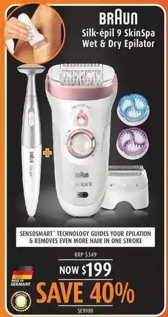 Shaver Shop Braun silk-épil 9 skin spa wet & dry epilator offer