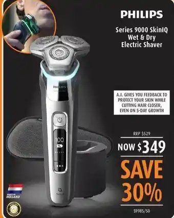 Shaver Shop Philips series 9000 skinlq wet & dry electric shaver offer