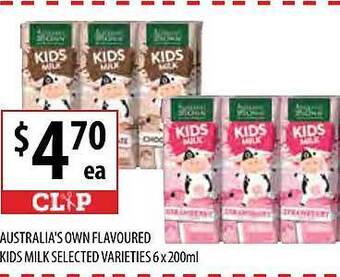 Supabarn Australia's own flavoured kids milk offer