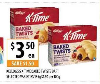 Supabarn Kellogg's k-time baked twists bar offer
