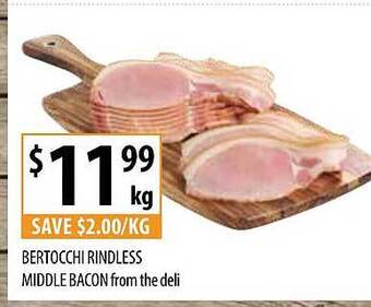 Supabarn Bertocchi rindless middle bacon offer