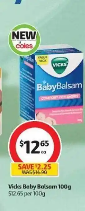 Coles Vicks baby balsam offer