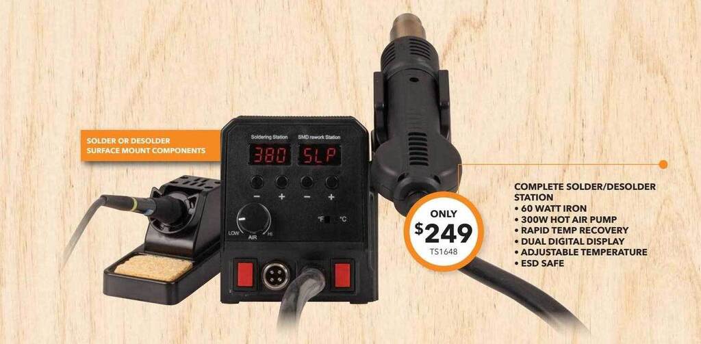 Complete solder desolder station offer at Jaycar Electronics