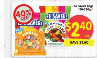 Spar Life savers bags 180-220gm offer
