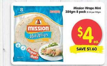 Spar Mission wraps mini 384gm offer
