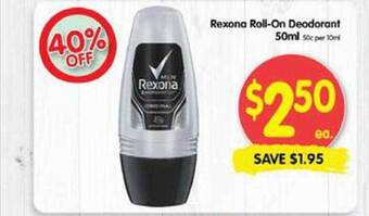 Spar Rexona roll-on deodorant 50ml offer