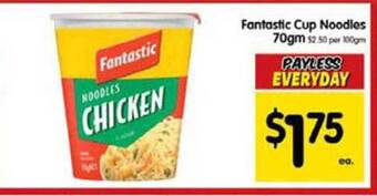 Spar Fantastic cup noodles 70gm offer