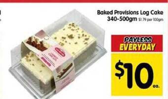 Spar Baked provisions log cake 340-500gm offer