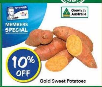 Ritchies Gold sweet potatoes offer