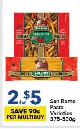 Ritchies San remo pasta 375-500g offer