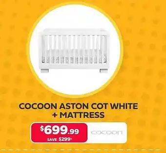 Cocoon aston cot white + mattress