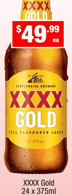 Liquor Stax XXXX Gold 24 x 375ml offer