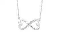 Bevilles Jewellery Sterling Silver Heart Infinity Necklace offer