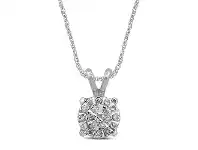 Bevilles Jewellery Martina Necklace with 0.10ct of Diamonds in 9ct White Gold offer