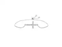 Sterling Silver Cross Brilliant Miracle Diamond Set Bracelet