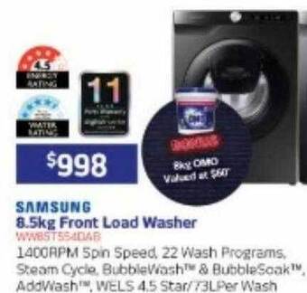 Retravision Samsung 8.5kg front load washer offer