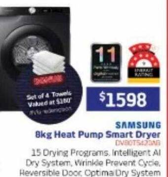 Retravision Samsung 8kg heat pump smart dryer offer