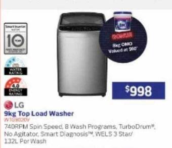 Retravision Lg 9kg top load washer offer
