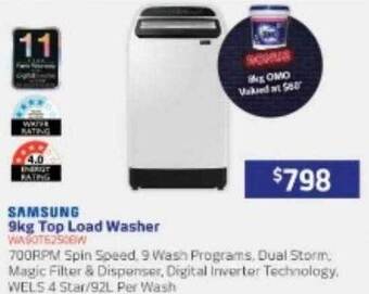 Retravision Samsung 9kg top load washer offer