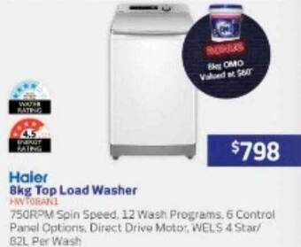 Retravision Haier 8kg top load washer offer
