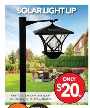 Cheap as Chips Dual function solar lamp post or hanging ha9206 offer