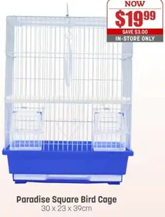 Paradise Square Bird Cage 30x23x39cm