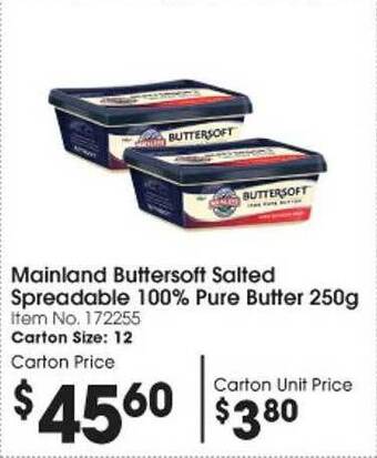 Campbells Wholesale Mainland buttersoft salted spreadable 100% pure butter offer