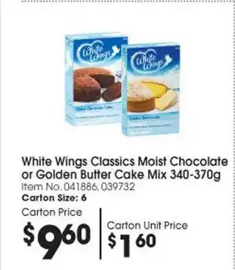 Campbells Wholesale White wings classics moist chocolate or golden butter cake mix offer