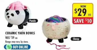 Lincraft Ceramic yarn bowls offer