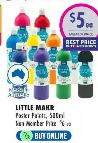 Lincraft Little makr poster paints 500ml offer