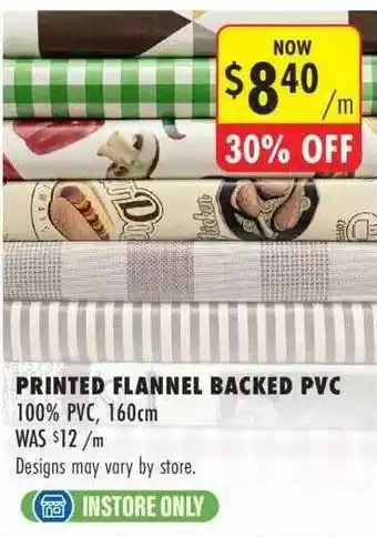 Printed flannel backed pvc